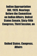 Indian Appropriation Bill, 1920. Hearings Before the Committee on Indian Affairs, United States Senate, Sixty-Fifth Congress, Third Session, on (Paperback)