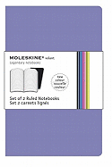 Moleskine Volant Notebook Ruled, Purple Large - Set of 2