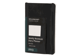 Moleskine 2013 12 Month Weekly Notebook Planner Black Soft Cover Pocket (Moleskine Diaries)