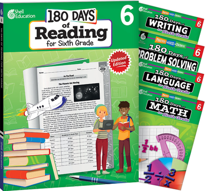 180 Days Reading, Math, Problem Solving, Writing, & Language Grade 6: 5-Book Set - Multiple Authors
