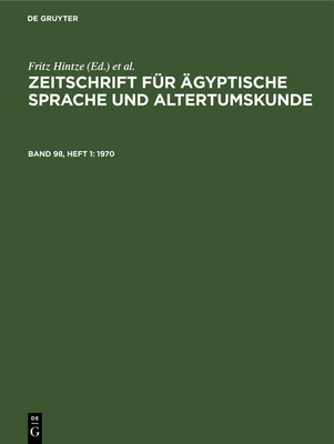 1970 - Hintze, Fritz (Editor), and Morenz, Siegfried (Editor)