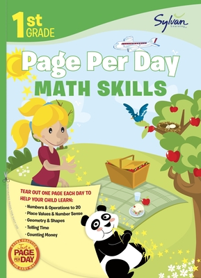 1st Grade Page Per Day: Math Skills: Math Skills # Numbers and Operations to 20, Place Values and Number Sense, Geometry and Shapes, Telling Time, and Counting Money - Sylvan Learning