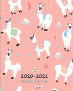 2020 - 2021 Weekly Planner: 24 Months Diary, Journal & Notebook including To Do List - US Edition - Seamless Llama Pink