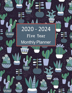 2020 - 2024 Five Year Monthly Planner: Cactus Wall Calendar 5 Years Planner