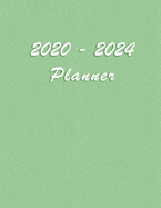 2020 - 2024 - Five Year Planner: Agenda for the next 5 Years - Monthly Schedule Organizer - Appointment, Notebook, Contact List, Important date, Month's Focus, Calendar - 60 Months - Elegant Green Pastel Color