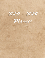 2020 - 2024 - Five Year Planner: Agenda for the next 5 Years - Monthly Schedule Organizer - Appointment, Notebook, Contact List, Important date, Month's Focus, Calendar - 60 Months - Elegant Leather effect