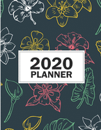 2020 Planner: 8.5"x11"Hawaiian Flowers Pattern 2020 Planner Yearly Agenda (1 January - 31 December 2020 )