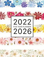 2022-2026 Five Year Planner: Watercolor Floral Cover - 60 Months Planner - 5 Year Appointment Calendar