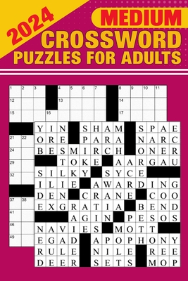 2024 Medium Crossword Puzzles for Adults: Large Print Puzzles for Adults with Solutions, Test Your Brain Power - P Johnson, Jerry