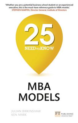 25 Need-to-Know MBA Models - Birkinshaw, Julian, and Mark, Ken