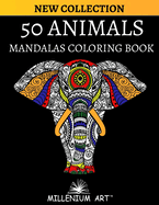 50 Animals Coloring Book with Mandala for Adults (Millenium Art Edition) - AU