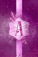 A: Ballerina Princess Letter A Monogram Lined Journal