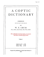 A Coptic Dictionary, volume 1: The world's best Coptic dictionary