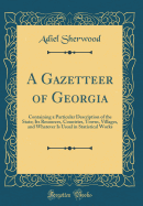 A Gazetteer of Georgia: Containing a Particular Description of the State; Its Resources, Countries, Towns, Villages, and Whatever Is Usual in Statistical Works (Classic Reprint)