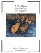 A Pair of Boots Cross Stitch Pattern - Vincent van Gogh: Regular and Large Print Chart