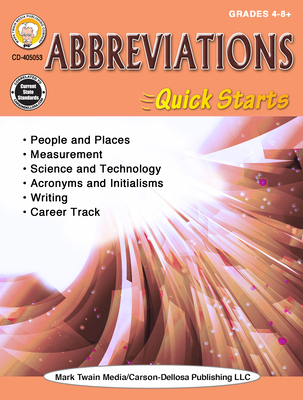 Abbreviations Quick Starts Workbook, Grades 4 - 12 - Armstrong