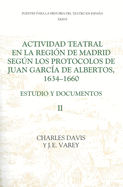 Actividad Teatral En La Regin de Madrid Segn Los Protocolos de Juan Garca de Albertos, 1634-1660: II: Estudio Y Documentos: Documents 250-422, Appendices Etc.