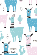 Address Book: For Contacts, Addresses, Phone, Email, Note, Emergency Contacts, Alphabetical Index with Llama Cactus Cute Pattern