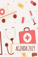 Agenda 2019: Agenda Mensual Y Semanal + Organizador I Cubierta Con Tema de Enfermerai Enero 2019 a Diciembre 2019 6 X 9in