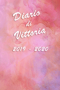 Agenda Scuola 2019 - 2020 - Vittoria: Mensile - Settimanale - Giornaliera - Settembre 2019 - Agosto 2020 - Obiettivi - Rubrica - Orario Lezioni - Appunti - Priorit - Elegante effetto Acquerello con Rose