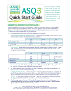 Ages & Stages Questionnaires (ASQ-3): Quick Start Guide (English): A Parent-Completed Child Monitoring System