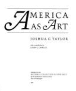 America as Art - Taylor, Joshua C