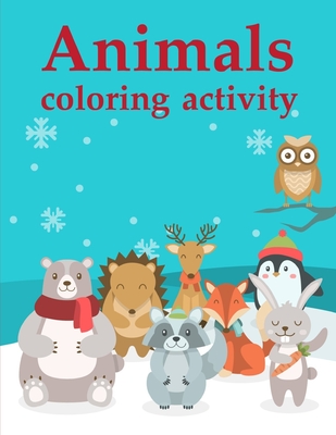 Animals coloring activity: Christmas Book, Easy and Funny Animal Images - Mimo, J K