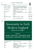 Anonymity in Early Modern England: 'What's in a Name?'