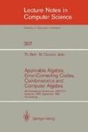 Applicable Algebra, Error-Correcting Codes, Combinatorics and Computer Algebra - Beth, Thomas