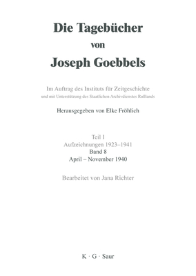 April - November 1940 - Richter, Jana (Editor)