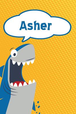 Asher: Personalized Shark Handwriting Practice Paper for Kids Notebook 120 Pages 6x9 - Cole, Rob