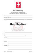 Baptism Certificate #110r: Pack of 25