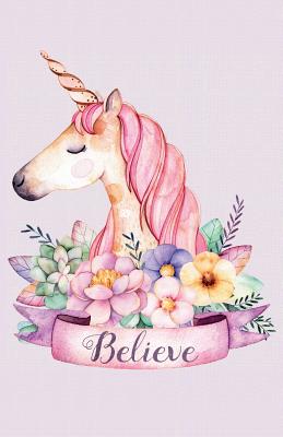Believe: Unicorn Notebook 100+ Lined Pages A5 Ruled Journal Composition Book for Writing and Journalling - Books, Just Plan