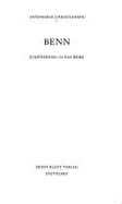 Benn : Einf. in d. Werk - Christiansen, Annemarie