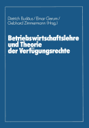 Betriebswirtschaftslehre Und Theorie Der Verfgungsrechte