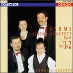 Brahms: String Quartets Op. 51, Nos. 1 & 2 - Carmina Quartet (strings); Carmina Quartet; Stephan Goerner (cello); Susanne Frank (violin); Wendy Champney (clarinet)