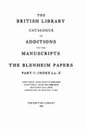 British Library Catalogue of Additions to the Manuscripts: Blenheim Papers