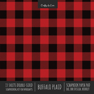 Buffalo Plaid Scrapbook Paper Pad 8x8 Decorative Scrapbooking Kit for Cardmaking Gifts, DIY Crafts, Printmaking, Papercrafts, Red and Black Check Designer Paper
