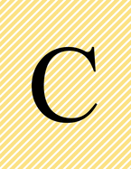 C: Monogram Initial C Notebook for Women and Girls-Geometric 100 Pages 8.5 x 11