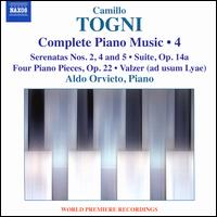 Camillo Togni: Complete Piano Music, Vol. 4 - Aldo Orvieto (piano)