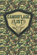 Camouflage List: Blank Password Log Book with Alphabetical Tabs for 416 Websites, Usernames, Passwords and Notes: Organize All of Your Internet Log in Information in One Discrete Camouflaged Book