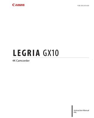 Canon Legria Gx10 - Instruction Manual - Canon