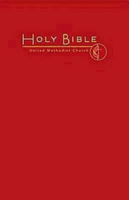 CEB Common English Large Print Pew Bible, Dark Red UMC Emble - 