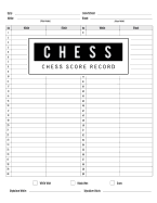 Chess Score Record: Chess Game Record Keeper Book, Chess Scoresheet, Chess Score Card, Chess Writing Note, Informal or Tournament play, Tracks one game with as many as 60 moves, 100 Pages