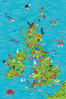 Children's Map of the United Kingdom and Ireland - Collins UK
