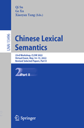 Chinese Lexical Semantics: 23rd Workshop, CLSW 2022, Virtual Event, May 14-15, 2022, Revised Selected Papers, Part I
