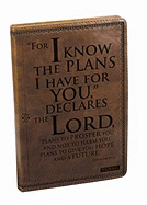 Christian Art Gifts Classic Journal I Know the Plans Jeremiah 29:11 Bible Verse, Inspirational Scripture Notebook, Ribbon Marker, Brown Faux Leather Flexcover, 336 Ruled Pages - Christian Art Gifts (Creator)