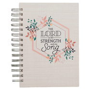 Christian Art Gifts Journal W/Scripture for Women Lord in My Strength & Song Psalm 118:14 Bible Verse Color 192 Ruled Pages, Large Hardcover Notebook, Wire Bound