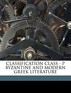 Classification Class - P Byzantine and Modern Greek Literature