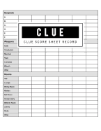 Clue Score Record: Clue Scoring Game Record Level Keeper Book, Clue Scoresheet, Clue Score Card, Solve Your Favorite Detective Mystery Game, Size 8.5 X 11 Inch, 100 Pages